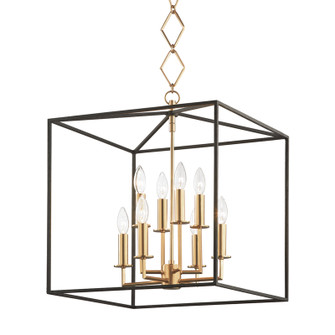 Richie Eight Light Pendant in Aged Brass/Black (70|BKO151AGBBK)