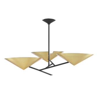 Equilibrium Three Light Chandelier in Aged Brass/Black (70|9740AGBBK)