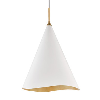 Martini One Light Pendant in Gold Leaf/Soft Off White Combo (70|9618GLWHT)