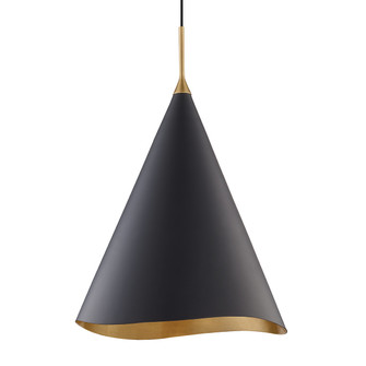 Martini One Light Pendant in Gold Leaf (70|9618GLBLK)