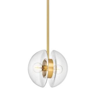 Kert Two Light Pendant in Aged Brass (70|9412AGB)