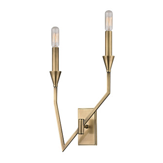Archie Two Light Wall Sconce in Aged Brass (70|8502RAGB)