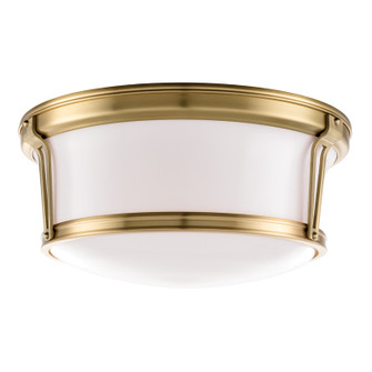 Newport Three Light Flush Mount in Aged Brass (70|6515AGB)