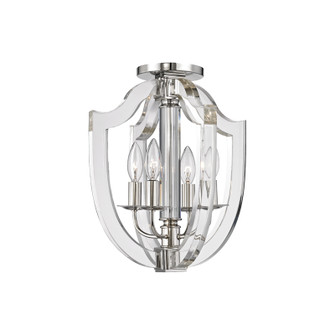 Arietta Four Light Semi Flush Mount in Polished Nickel (70|6500PN)