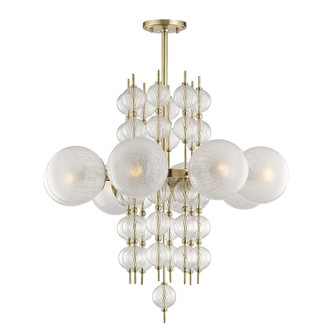 Calypso Eight Light Chandelier in Aged Brass (70|6433AGB)