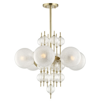 Calypso Six Light Chandelier in Aged Brass (70|6427AGB)