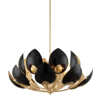 Lotus 16 Light Chandelier in Gold Leaf/Black (70|5739GLBK)