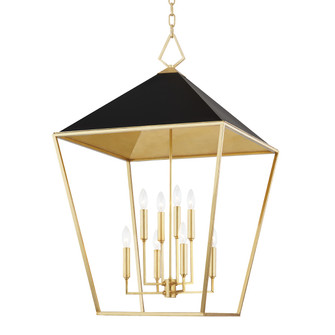 Paxton Eight Light Pendant in Gold Leaf/Black (70|5724GLBK)