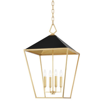 Paxton Four Light Pendant in Gold Leaf (70|5718GLBK)