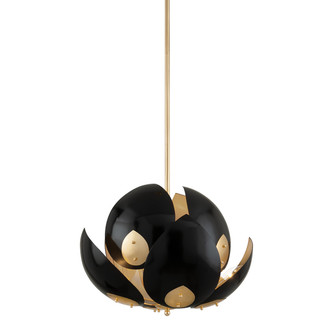 Lotus Eight Light Chandelier in Gold Leaf (70|5708GLBK)
