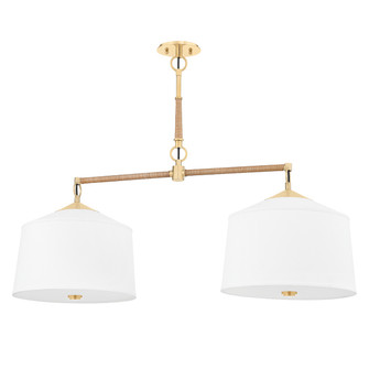 White Plains Two Light Island Pendant in Aged Brass (70|5240AGB)