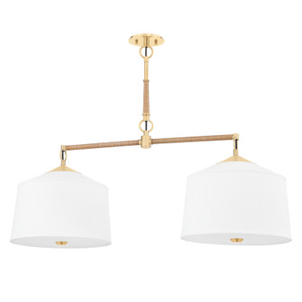 White Plains Two Light Island Pendant in Aged Brass (70|5240AGB)