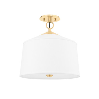 White Plains One Light Semi Flush Mount in Aged Brass (70|5210AGB)