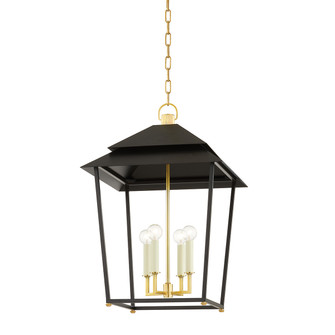 Natick Four Light Lantern in Aged Brass (70|5127AGBSBK)
