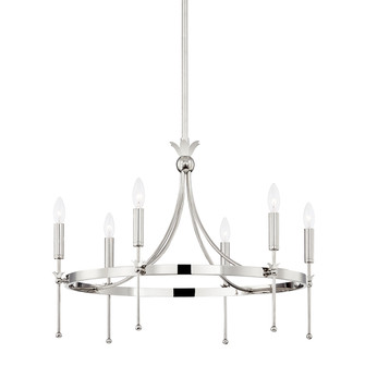 Gates Six Light Chandelier in Polished Nickel (70|4327PN)