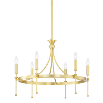 Gates Six Light Chandelier in Aged Brass (70|4327AGB)