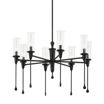 Chisel Eight Light Chandelier in Black Iron (70|4131BI)