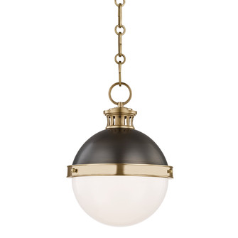 Latham One Light Pendant in Aged Brass/Distressed Bronze (70|4019ADB)