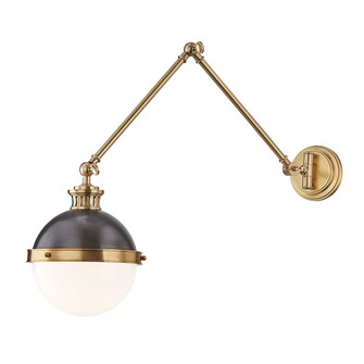 Latham One Light Swing Arm Wall Sconce in Aged Brass/Distressed Bronze (70|4011ADB)