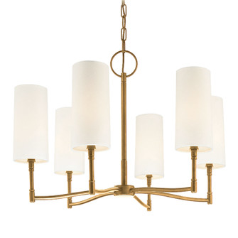 Dillon Six Light Chandelier in Aged Brass (70|366AGB)