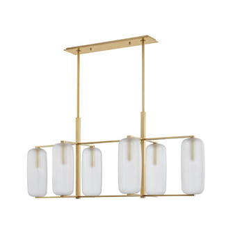Pebble Six Light Island Pendant in Aged Brass (70|3476AGB)