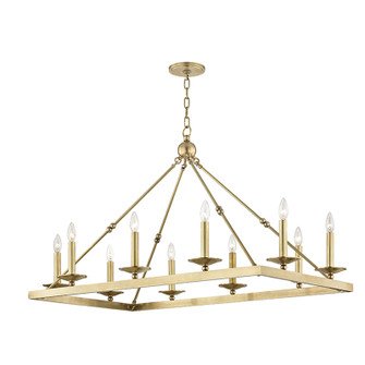 Allendale Ten Light Chandelier in Aged Brass (70|3244AGB)