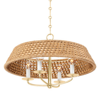 Bradley Four Light Chandelier in Vintage Gold Leaf (70|2722VGL)