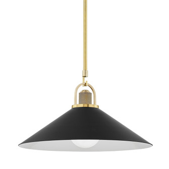 Syosset One Light Pendant in Aged Brass/Black (70|2620AGBBK)