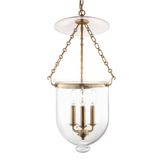 Hampton Three Light Pendant in Aged Brass (70|254AGBC1)