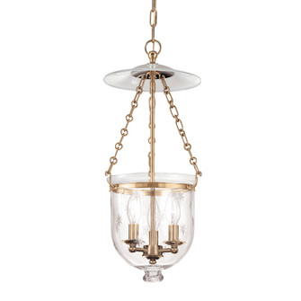 Hampton Three Light Pendant in Aged Brass (70|252AGBC3)