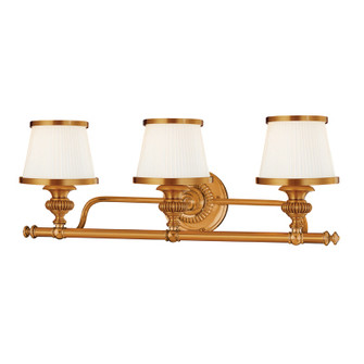 Milton Three Light Bath Bracket in Flemish Brass (70|2003FB)