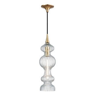 Pomfret One Light Pendant in Aged Brass (70|1600AGBCL)