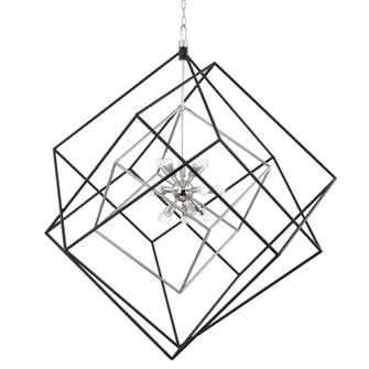 Roundout 15 Light Pendant in Polished Nickel/Black (70|1255PNBK)