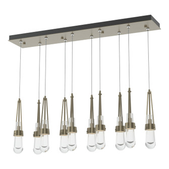 Link Link 10-Light Clear Glass Pendant in Soft Gold (39|131207SKTSTND84ZM0434)
