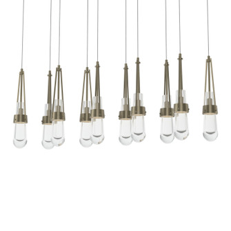 Link Link 10-Light Clear Glass Pendant in Soft Gold (39|131207SKTLONG84ZM0434)