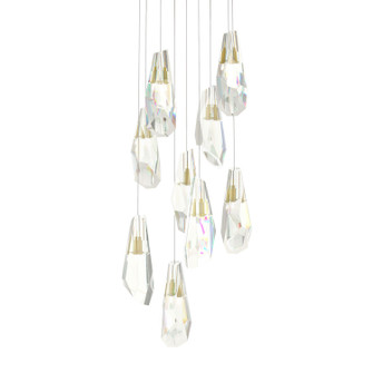 Luma Luma 9-Light Large Crystal Pendant in Modern Brass (39|131101SKTLONG86CR)
