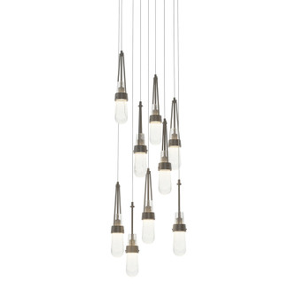 Link Link 9-Light Blown Glass Pendant in Dark Smoke (39|131100SKTLONG07YG0434)