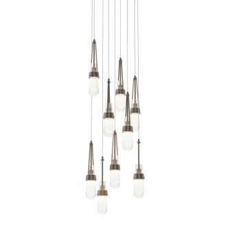Link Link 9-Light Blown Glass Pendant in Bronze (39|131100SKTLONG05YG0434)