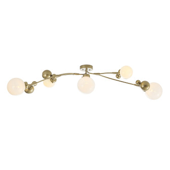 Sprig Five Light Semi-Flush Mount in Modern Brass (39|128715SKT86GG0639)