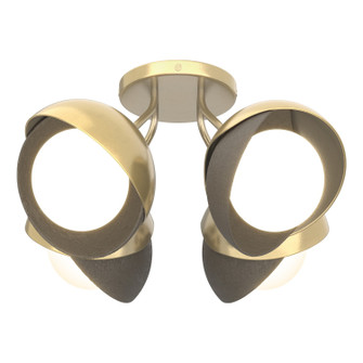 Brooklyn Four Light Semi-Flush Mount in Modern Brass (39|121376SKT8607GG0711)