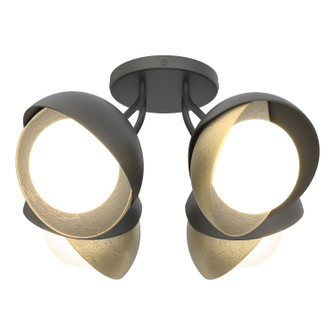 Brooklyn Brooklyn 4-Light Double Shade Semi-Flush in Black (39|121376SKT1086GG0711)