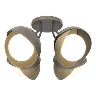 Brooklyn Brooklyn 4-Light Double Shade Semi-Flush in Dark Smoke (39|121376SKT0784GG0711)