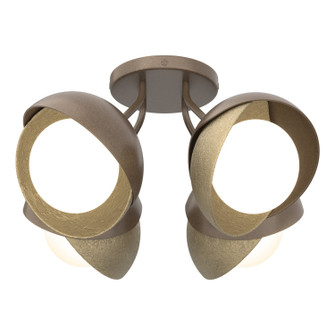Brooklyn Brooklyn 4-Light Double Shade Semi-Flush in Bronze (39|121376SKT0584GG0711)