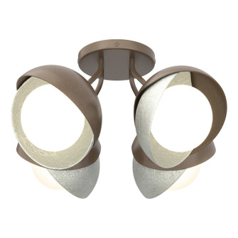 Brooklyn Brooklyn 4-Light Double Shade Semi-Flush in Bronze (39|121376SKT0582GG0711)