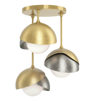 Brooklyn Brooklyn 3-Light Double Shade Semi-Flush in Modern Brass (39|121374SKT8685GG0711)