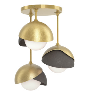 Brooklyn Brooklyn 3-Light Double Shade Semi-Flush in Modern Brass (39|121374SKT8607GG0711)
