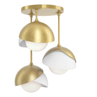 Brooklyn Brooklyn 3-Light Double Shade Semi-Flush in Modern Brass (39|121374SKT8602GG0711)
