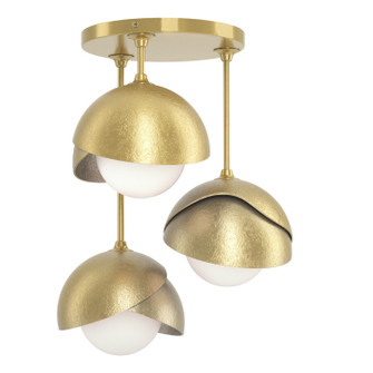 Brooklyn Brooklyn 3-Light Double Shade Semi-Flush in Sterling (39|121374SKT8589GG0711)