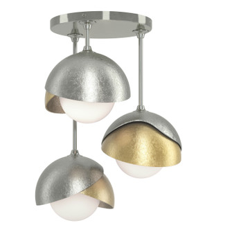 Brooklyn Brooklyn 3-Light Double Shade Semi-Flush in Sterling (39|121374SKT8586GG0711)