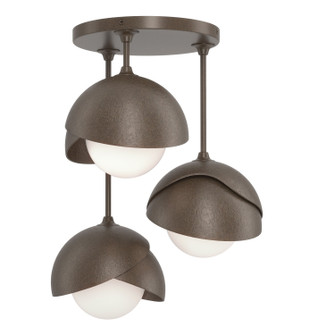 Brooklyn Brooklyn 3-Light Double Shade Semi-Flush in Bronze (39|121374SKT0505GG0711)